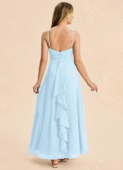 Azazie Tenzly Junior Sky Blue A-Line Pleated Chiffon Dress image1
