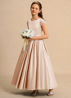 Azazie Bunny Junior Formal Sukienki dla dziewczynek sypiących kwiaty Suknia balowa Koronka Sznurówka Długość kostki Sukienka image6