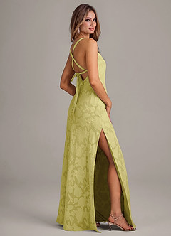Azazie Aliza Bridesmaid Dresses Lemon Sorbet A-Line Floral Burnout Dress image5