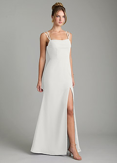 Azazie Egypt Abiti da Damigella Abito Tubino in Chiffon Scollo a Cuore Bianco image5