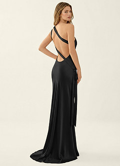 Persephone Black Satin Prom Dress image4