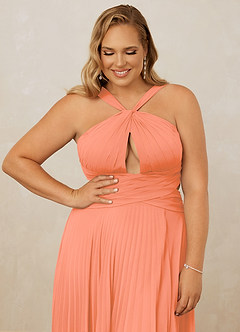 Christian Siriano Bridal for Azazie 1009 Bridesmaid Dresses Sunset A-Line Pleated Chiffon Dress image13