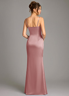 Azazie Reverie Bridesmaid Dresses Dusty Rose Mermaid Corset Stretch Satin Dress image4