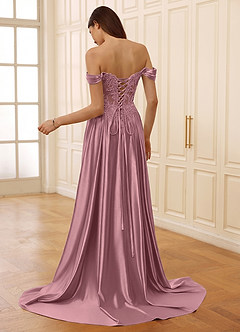 Rowane Dusty Pink Corset Rhinestone Sheer Lace Prom Dress image9