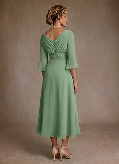 Azazie Aerynne Suknie dla Matki Panny Młodej Linia A Pofałdowany Szyfon Długość herbaty Sukienka image2