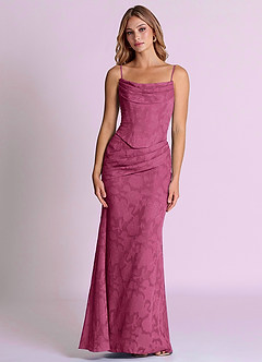 Azazie Sorrel Bridesmaid Dresses Mulberry Mermaid Corset Floral Burnout Convertible Dress image6