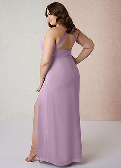 Azazie Manila Bridesmaid Dresses Wisteria Sheath V-Neck Chiffon Dress image10