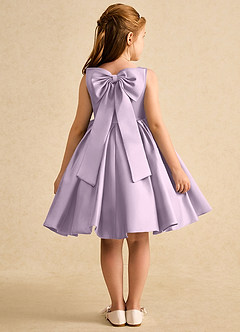 Azazie Jessie vestidos de niña de las flores Vestido de Lila Esmerilada de Satin Mate de Corte En A con Lazo image1
