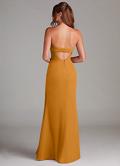 Azazie Leonis Vestidos de madrinha de casamento Vestir Caramelo de Chiffon de Bainha com Sem alças image5