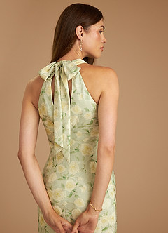 Azazie Doretta Robes de demoiselle d'honneur Robe Sirène en Floral Rêveur Plissée Sauge Rêveuse Florale image2