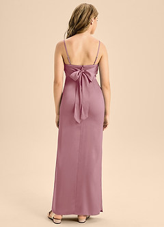 Azazie Mai Junior Vintage Mauve A-Line Sweetheart Neckline Stretch Satin Dress image2