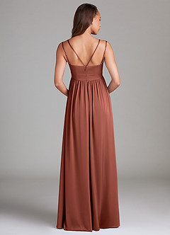 Azazie Emree Maternity Bridesmaid Dresses A-Line Stretch Satin Floor-Length Dress with Pockets image2