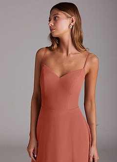 Azazie Marley Bridesmaid Dresses Clay A-Line Off the Shoulder Chiffon Convertible Dress image7