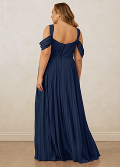 Christian Siriano Bridal for Azazie 1013 Bridesmaid Dresses Dark Navy A-Line Off the Shoulder Chiffon Dress image12