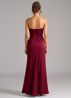 Azazie Debby Bridesmaid Dresses Burgundy Mermaid Strapless Stretch Satin Convertible Dress image7