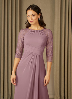 Azazie Zolla Mother of the Bride Dresses Dusty Rose A-Line Lace Chiffon Dress image5