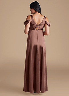Azazie Rhea Abiti da damigella d'onore premaman Abito A-Line Plissettato Raso Metallizzato Floor-Length image2