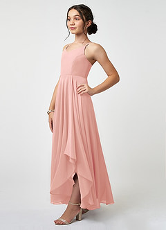 Azazie Collette Junior Rosette A-Line Ruched Chiffon Dress image3