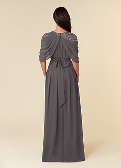 Azazie Olena Mother of the Bride Dresses Steel Grey A-Line Sequins Chiffon Dress image2