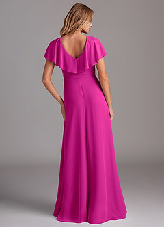 Azazie Lainey Bridesmaid Dresses Fuchsia A-Line with Pockets Chiffon Dress image7