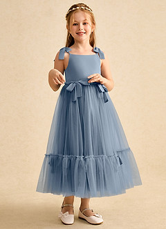 Azazie Jaci Flower Girl Dresses Twilight A-Line Spaghetti Strap Chiffon Dress image3