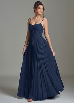 Azazie Catie Bridesmaid Dresses Dark Navy A-Line Sweetheart Neckline Chiffon Dress image5