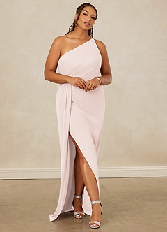 Christian Siriano Bridal for Azazie 1003 Bridesmaid Dresses Rose Petal Sheath One Shoulder Chiffon Dress image8