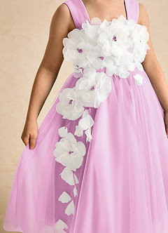 Azazie Dovey Abiti da Ragazza di Fiori Abito Principessa in Tulle Fiocco Rosa Confetto image7