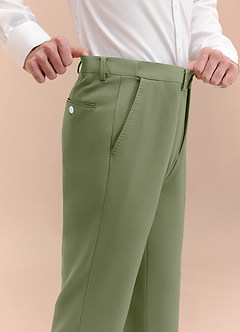 front James Pistachio Structured Stretch Dress Pants