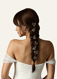 front Rhinestone blomstret klynge hårnåle sæt