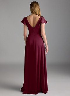 Azazie Omari Bridesmaid Dresses Mulberry A-Line Stretch Satin Dress image2