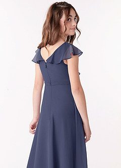 Azazie Posie Junior Stormy A-Line Ruched Chiffon Dress image5