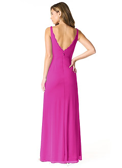 Azazie Verami Jurken voor bruidsmeisjes Jurk van Mesh met Zeemeermin Kant Fuchsia image2