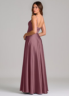 Azazie Amani Brautjungfernkleider A-Linie Plissee Stretch-Satin Kleid Amethyst image2