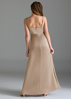 Azazie Maci Junior Klä av Sjöjungfru i Stretch Satin Plisserad image2