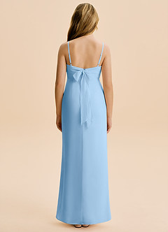 Azazie Mai Junior Powder Blue Sheath Pleated Chiffon Dress image2