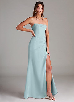 Azazie Leonis Bridesmaid Dresses Mist Sheath Strapless Chiffon Convertible Dress image8