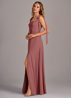 Azazie Debra Bridesmaid Dresses Amethyst A-Line with Pockets Chiffon Convertible Dress image4