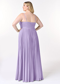 Azazie Vini Robes de demoiselle d'honneur Robe Trapèze en Mousseline de soie Col V plissé Lilas image8