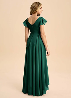 Azazie Caria Junior Emerald A-Line Pleated Chiffon Dress image2