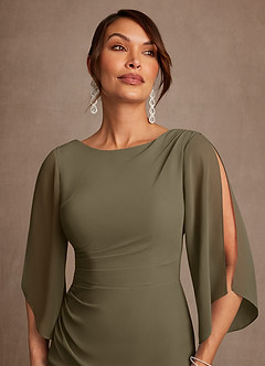 Azazie Anaheim Mother of the Bride Dresses Willow Green A-Line Pleated Chiffon Dress image4