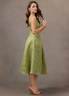 Midi jurk Lauren Licht Chartreuse image5