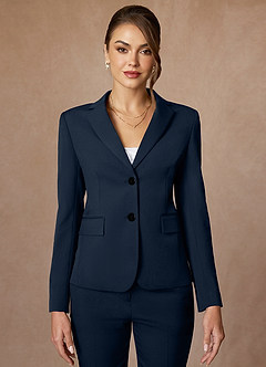 front Whitney Dark Navy Marynarka Ze Stretchem Strukturalnym