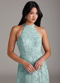 Azazie Clarice Jurken voor bruidsmeisjes Jurk van Bloemen Burn-out met A-Lijn Zijsplit De Nevel image5