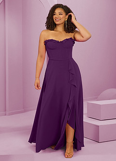 Barbie ♥ Azazie Bridesmaid Dresses Grape A-Line Sweetheart Neckline Chiffon Dress image8