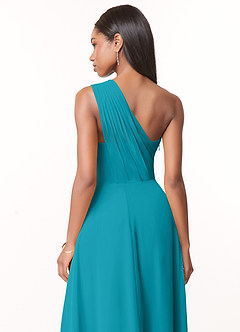 Azazie Ashley Bridesmaid Dresses Jade A-Line Ruched Chiffon Dress image3