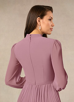 Azazie Adellah Mother of the Bride Dresses Vintage Mauve A-Line Pleated Chiffon Dress image4