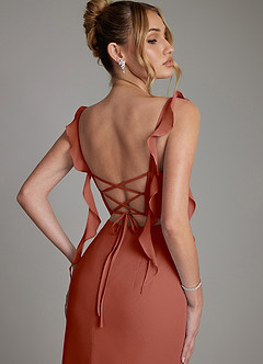 Azazie Jessamine Bridesmaid Dresses Auburn Mermaid Corset Chiffon Dress image2