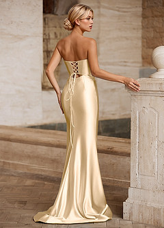 Aelina Champagne Cutout Corset Satin Prom Dress image8