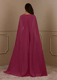 Azazie Isa Mother of the Bride Dresses Mulberry A-Line V-Neck Pleated Chiffon Dress image4